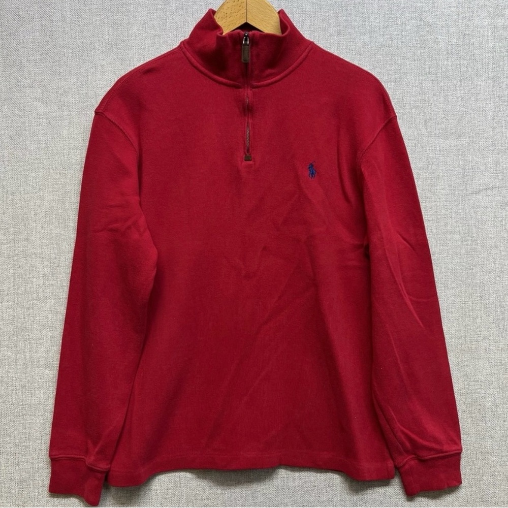 Polo by Ralph Lauren Red Zip Up Sweater